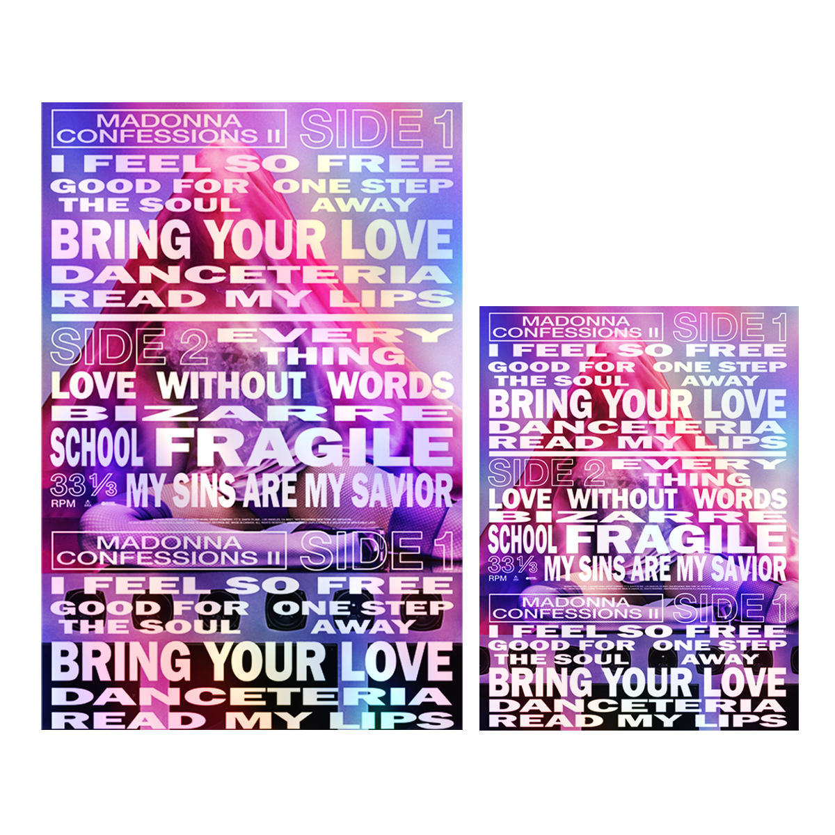 CONFESSIONS II TRACKLIST HOLOGRAM POSTER
