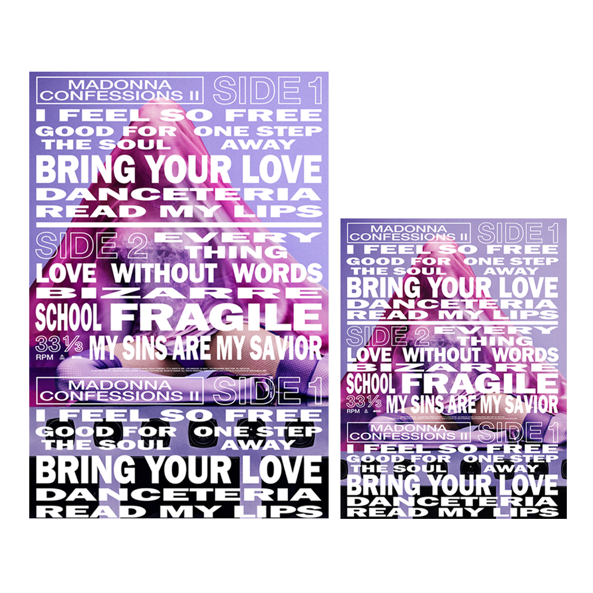 CONFESSIONS II TRACKLIST HOLOGRAM POSTER