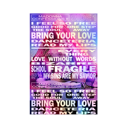 CONFESSIONS II TRACKLIST HOLOGRAM POSTER