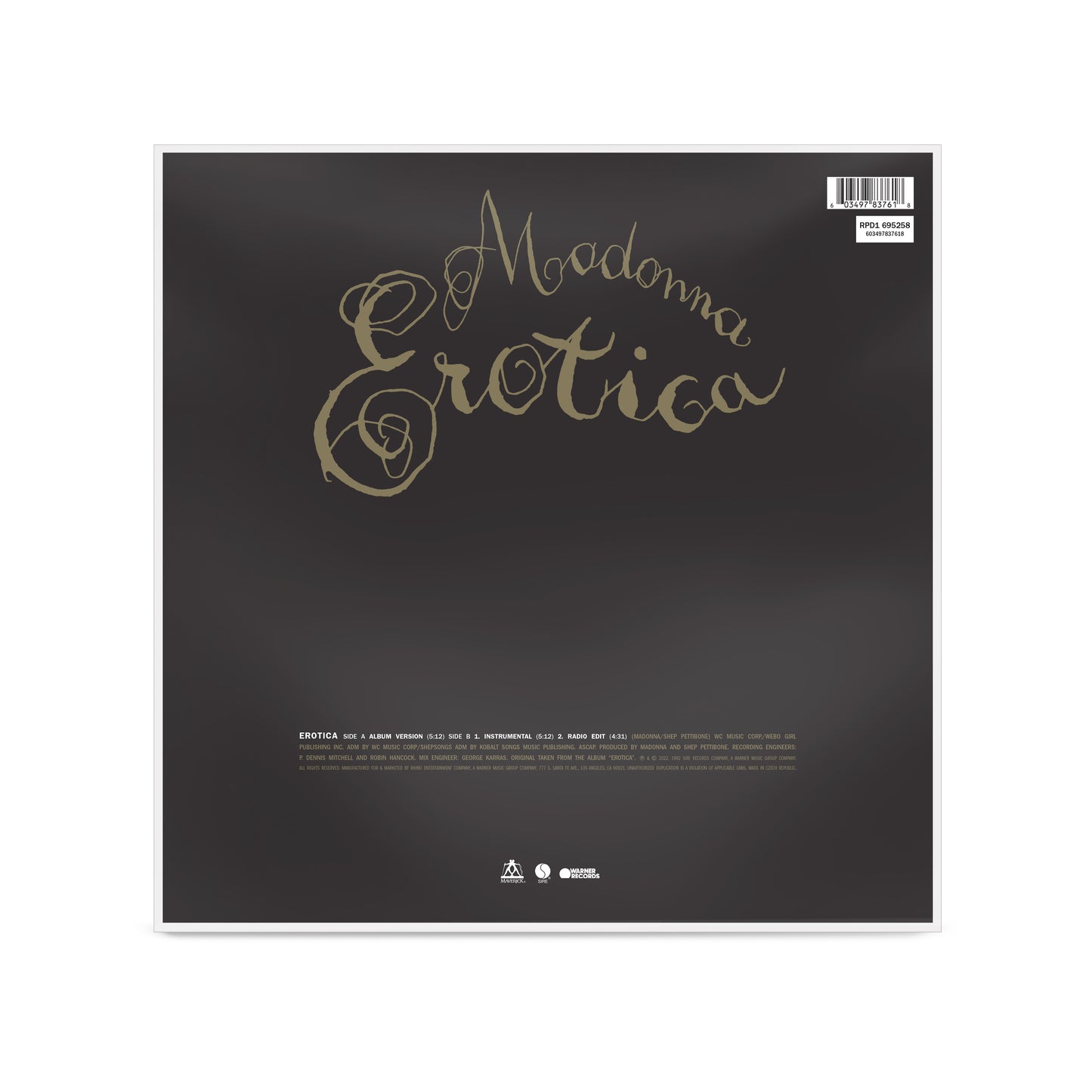 MADONNA ‘EROTICA’ 12” PICTURE DISC